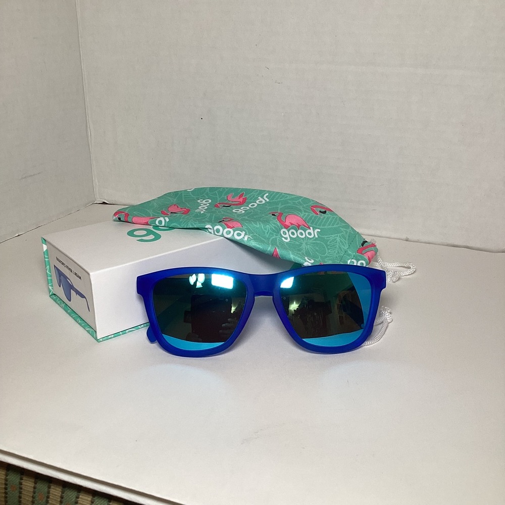 Goodr Falkor's Fever Dream Blue Polarized Sunglasses OG Mirrored Lenses